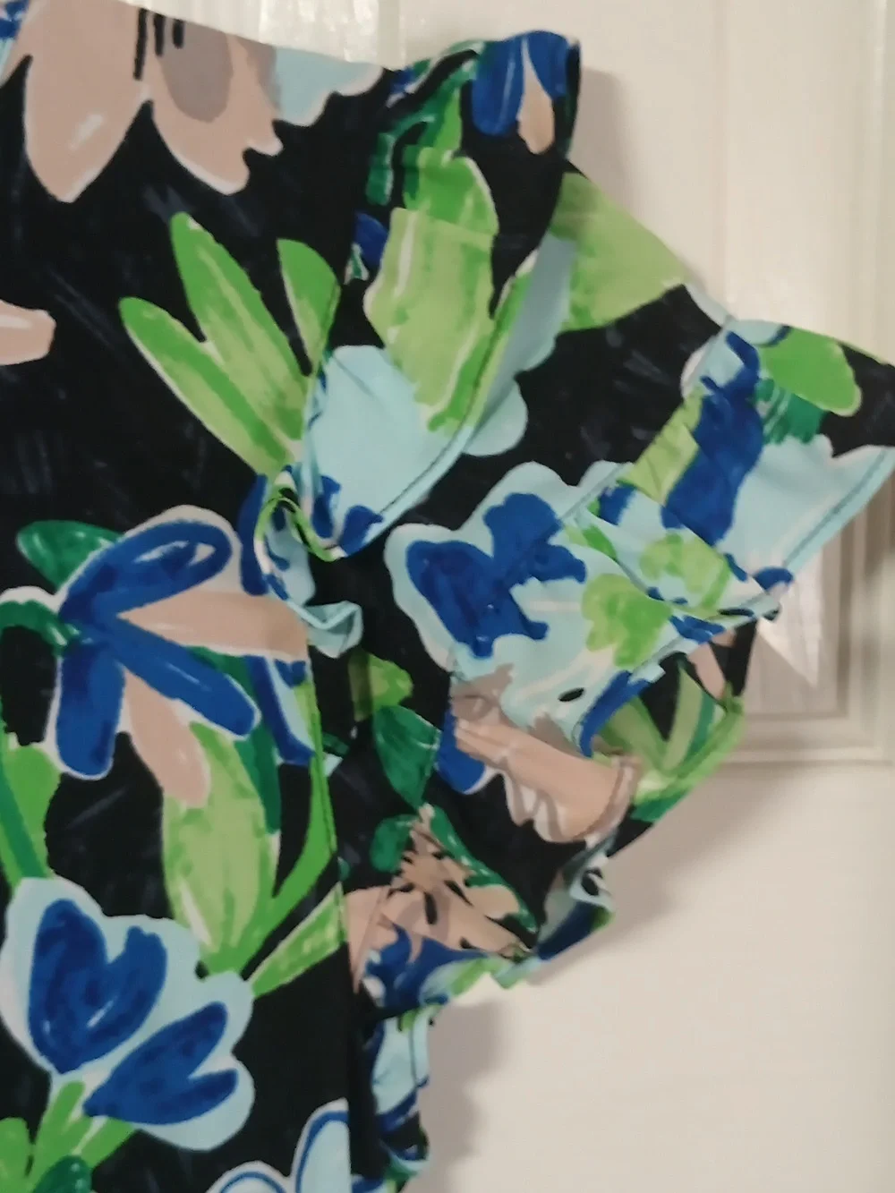 kate spade Floral Ruffle Sleeve Mini Dress